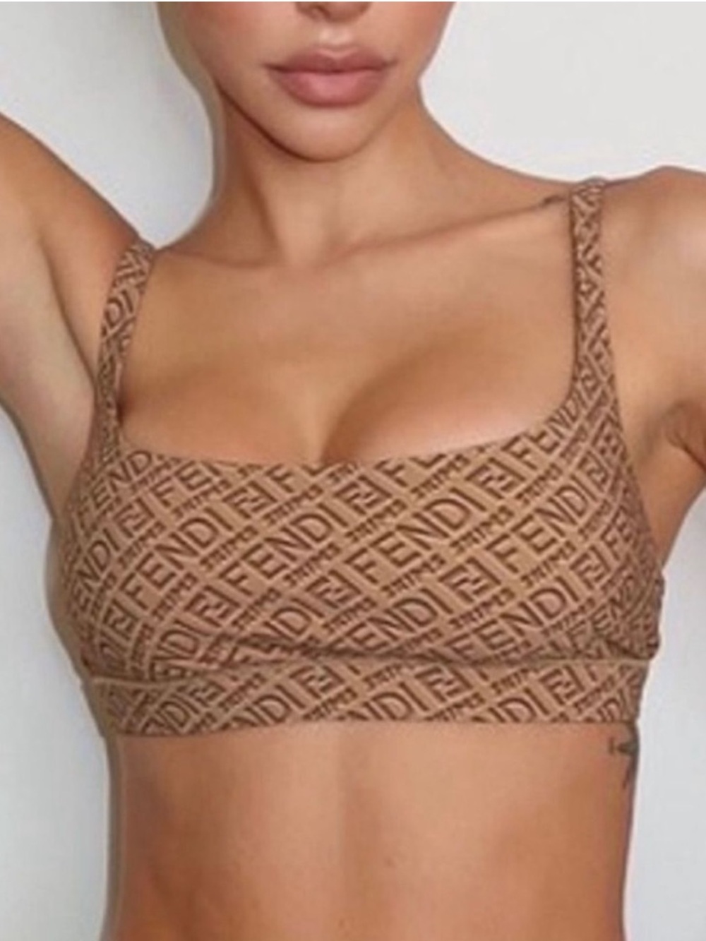 FENDI X SKIMS brown & tan bra / bralette size 2x (XXL)